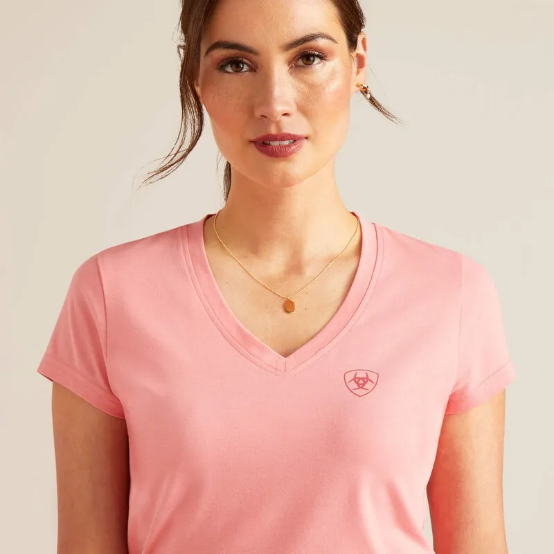 Ariat Women's Petal Font Short Sleeve Shirt - FLAMINGO PLUME -3