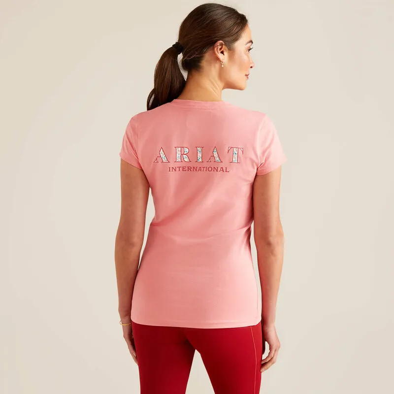 Ariat Women's Petal Font Short Sleeve Shirt - FLAMINGO PLUME 