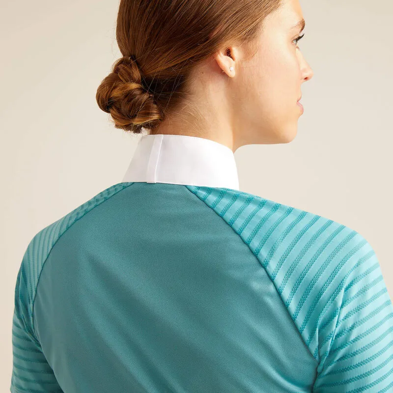 Ariat Aptos Vent Short Sleeve Show Shirt - BRITTANY BLUE -4