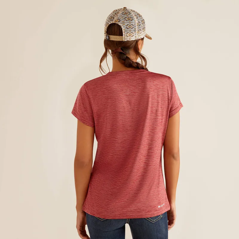 Ariat Women's Laguna Logo Short Sleeve Base Layer - SUN-DRIED TOMATO -1