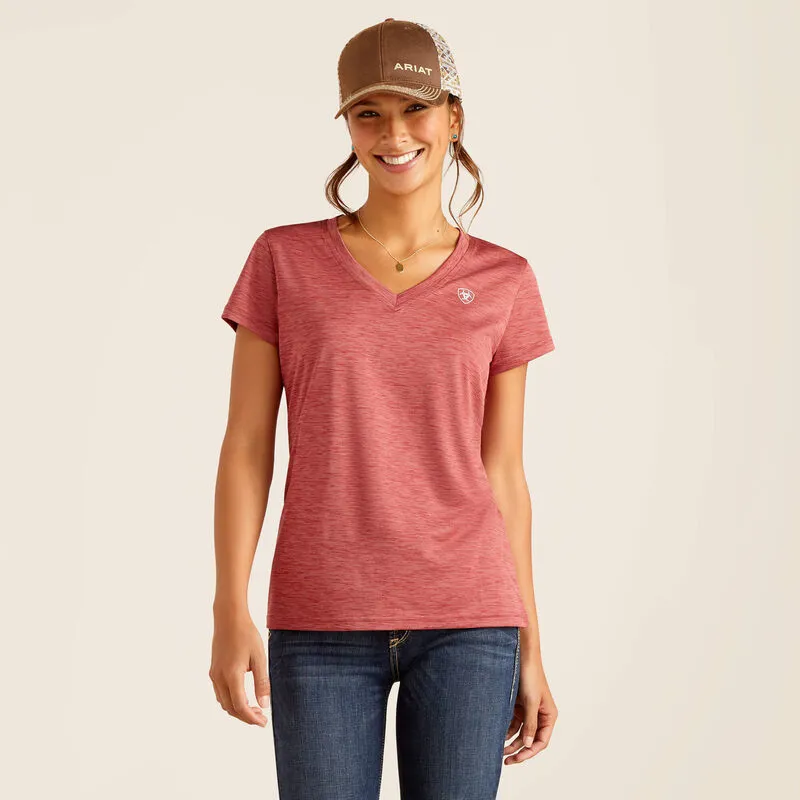 Ariat Women's Laguna Logo Short Sleeve Base Layer - SUN-DRIED TOMATO 