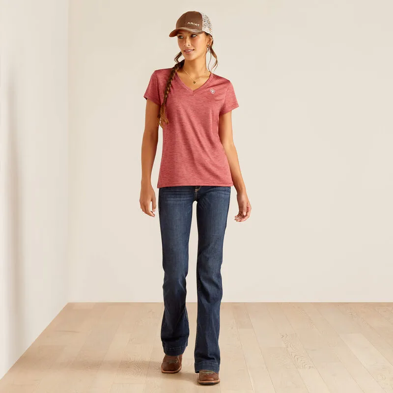 Ariat Women's Laguna Logo Short Sleeve Base Layer - SUN-DRIED TOMATO -3