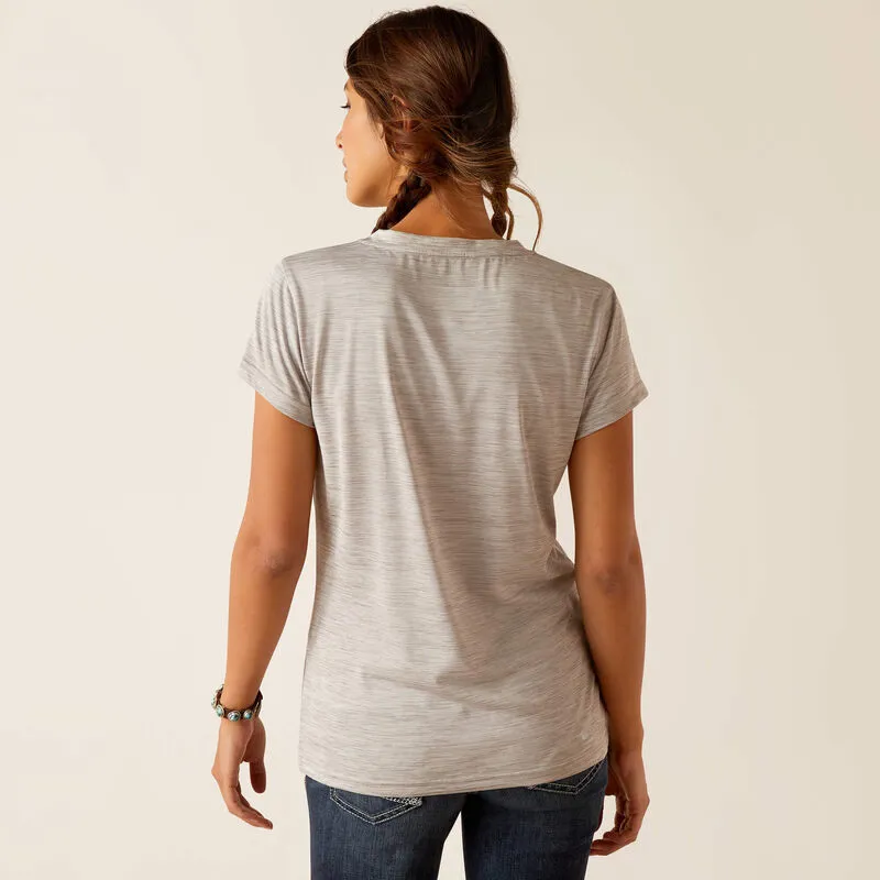 Ariat Women's Laguna Logo Short Sleeve Base Layer - STEEL -1