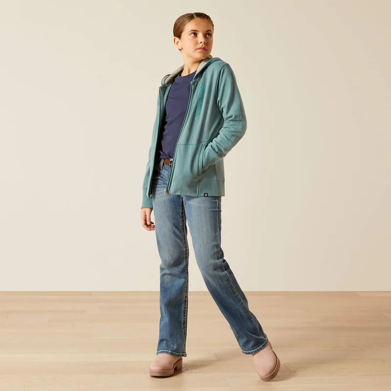 Ariat Unisex Youth Team Logo Hoodie - NORTH ATLANTIC -2