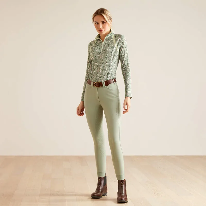 Ariat Women's Sunstopper 3.0 Long Sleeve Baselayer - GREEN BAROQUE -2