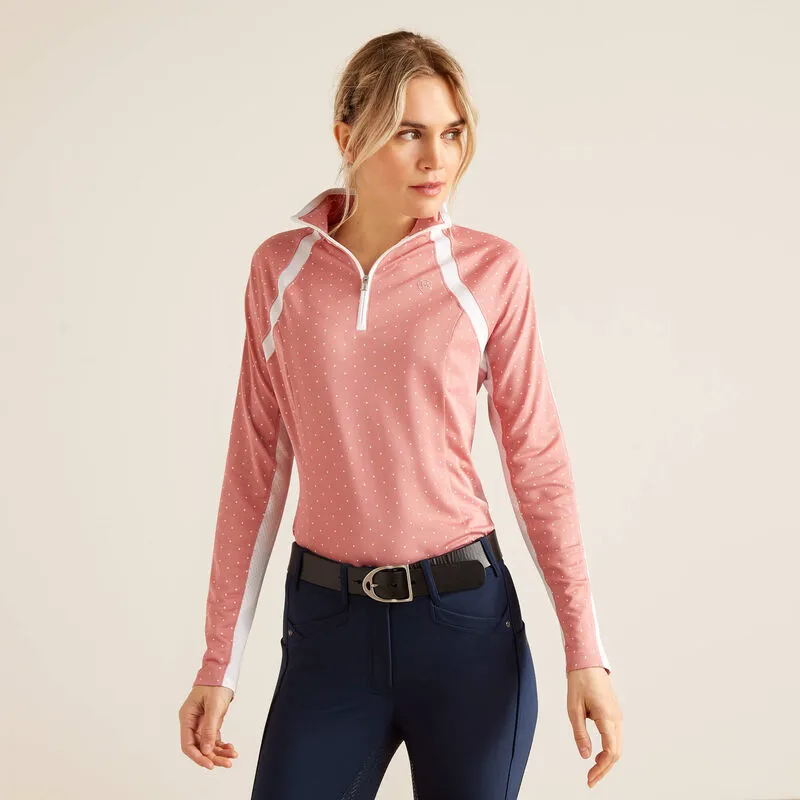 Ariat Women's Sunstopper 3.0 Long Sleeve Baselayer - SLATE ROSE DOT 