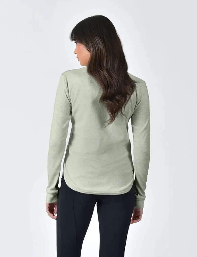 WeatherBeeta Ladies London Layer Long Sleeve Top in Olive Marle-1