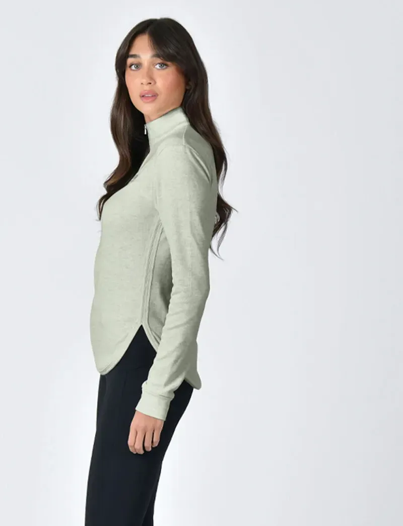 WeatherBeeta Ladies London Layer Long Sleeve Top in Olive Marle-2