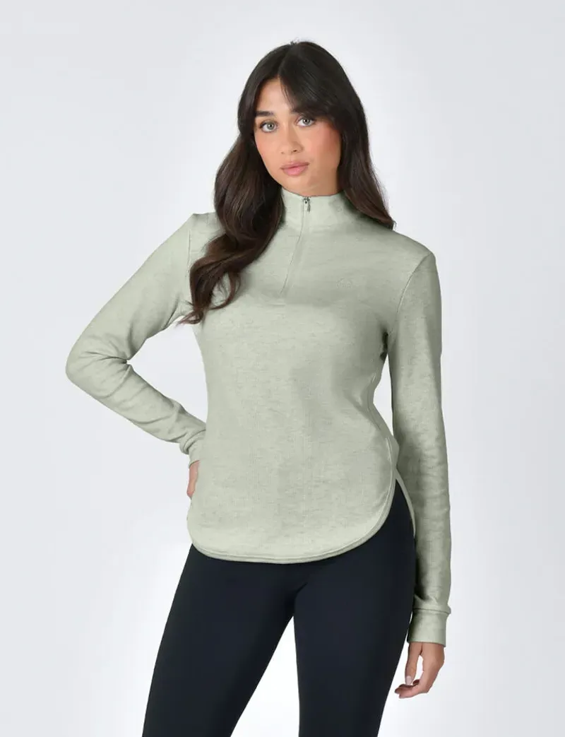 WeatherBeeta Ladies London Layer Long Sleeve Top in Olive Marle