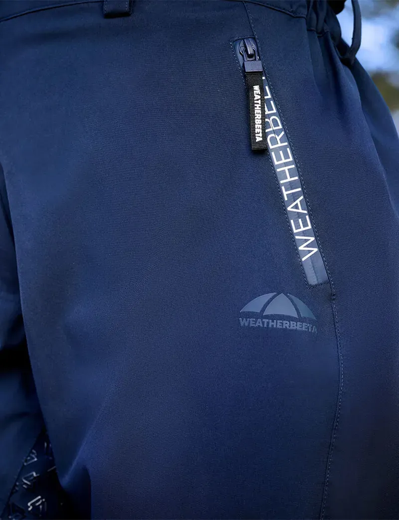 WeatherBeeta Ladies Rayne Waterproof Overtrousers II in Navy/White-6