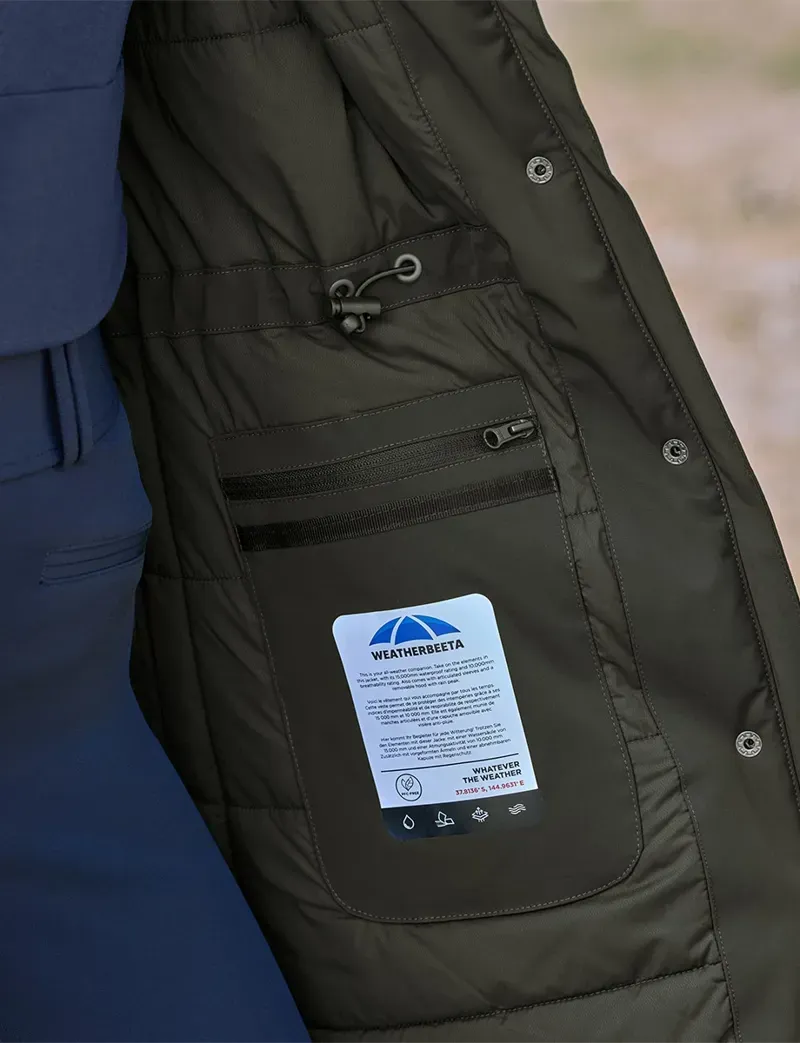 WeatherBeeta Ladies All Purpose Waterproof Longline Equestrian Jacket in Midnight Green-7