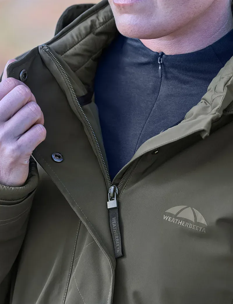 WeatherBeeta Ladies All Purpose Waterproof Longline Equestrian Jacket in Midnight Green-4