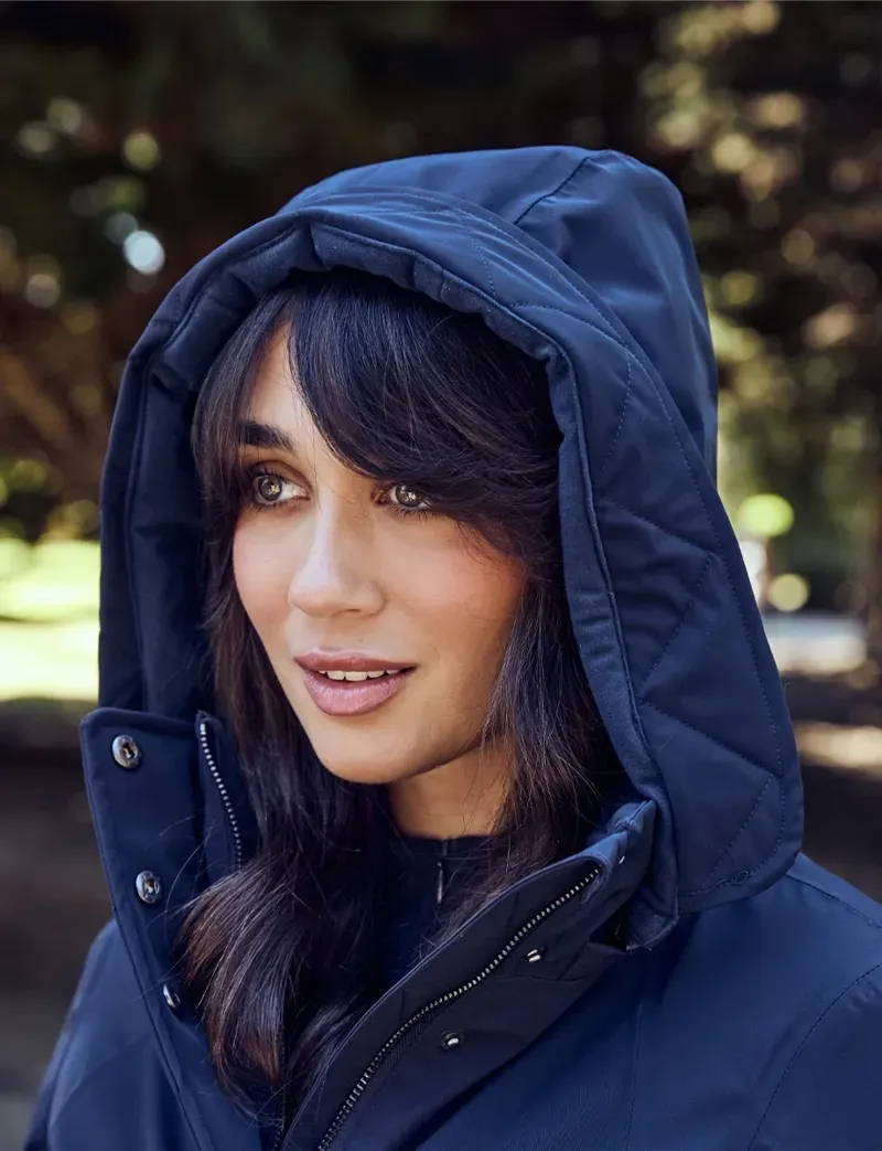 WeatherBeeta Ladies All Purpose Waterproof Longline Equestrian Jacket in Navy-1