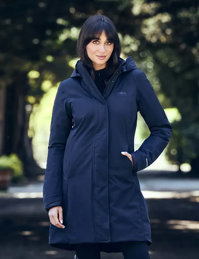 WeatherBeeta Ladies All Purpose Waterproof Longline Equestrian Jacket in Navy