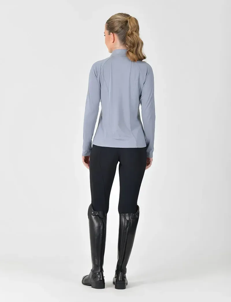 Weatherbeeta Ladies Bamboo Long Sleeve Performance Base Layer in Bluestone-3