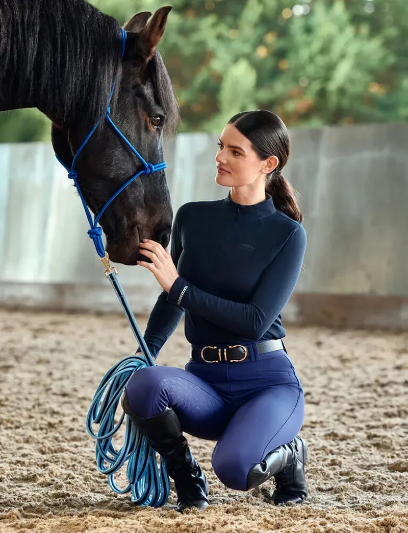 Weatherbeeta Ladies Bamboo Long Sleeve Performance Base Layer in Navy-7