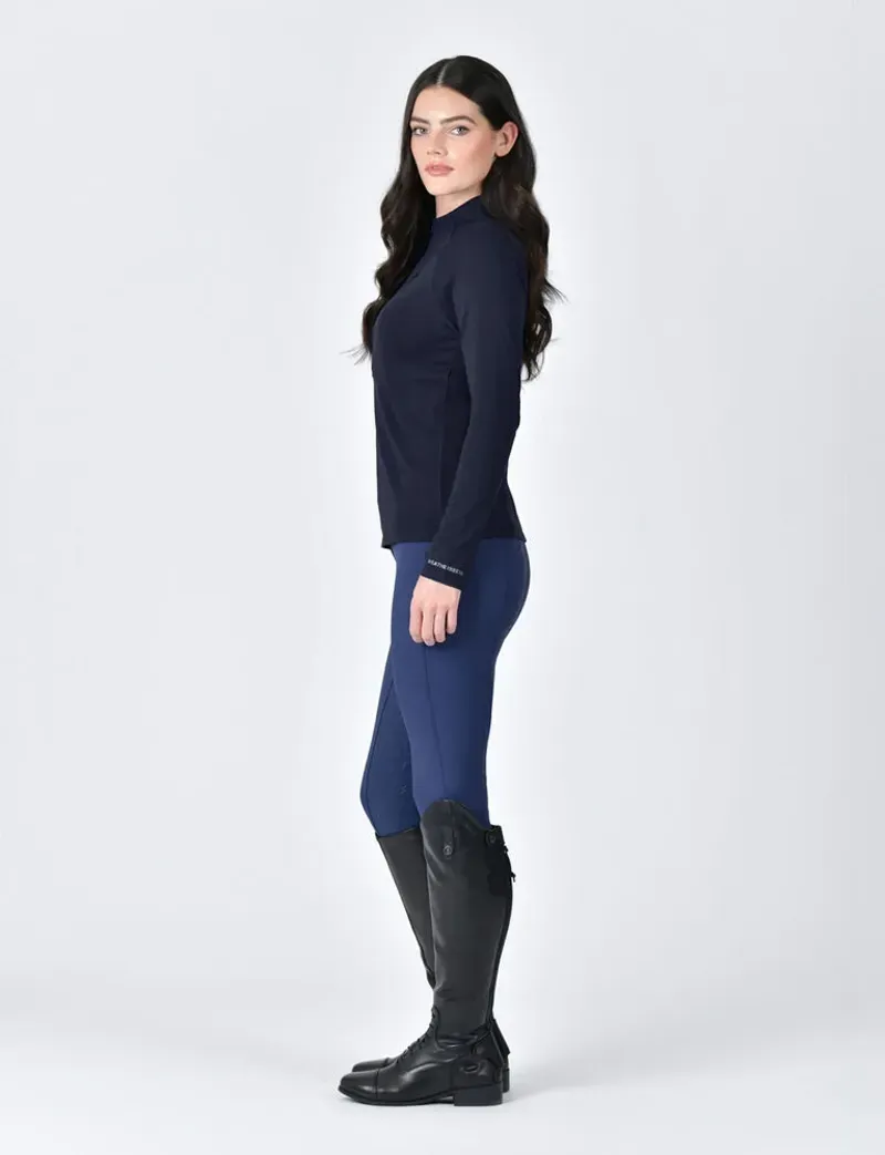 Weatherbeeta Ladies Bamboo Long Sleeve Performance Base Layer in Navy-2