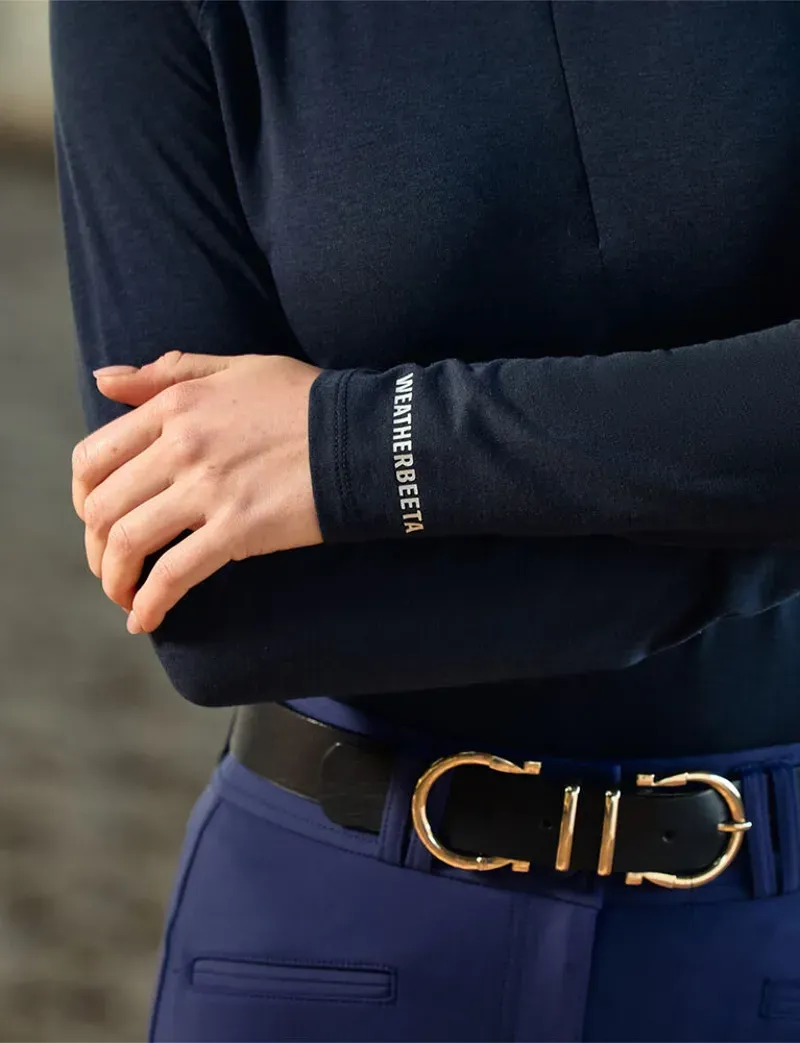 Weatherbeeta Ladies Bamboo Long Sleeve Performance Base Layer in Navy-6