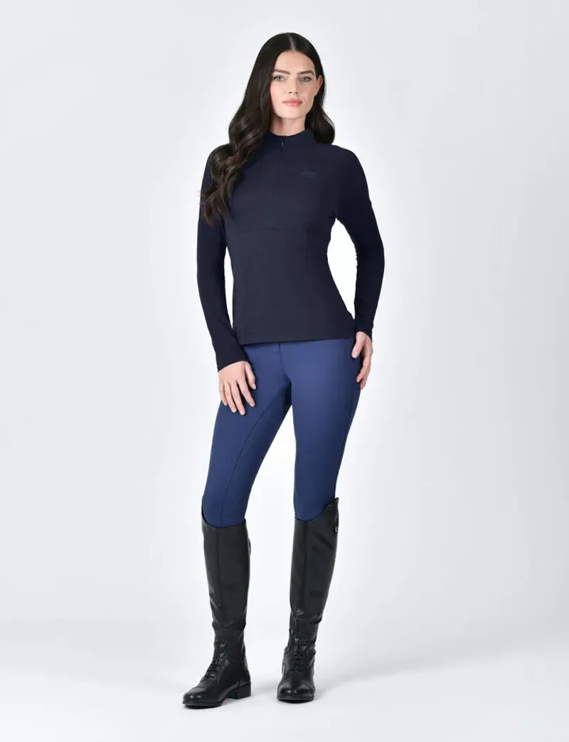 Weatherbeeta Ladies Bamboo Long Sleeve Performance Base Layer in Navy-5