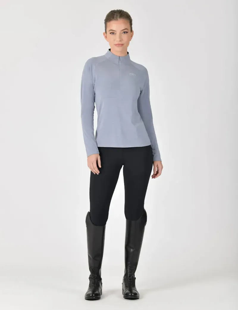 Weatherbeeta Ladies Bamboo Long Sleeve Performance Base Layer in Bluestone-2