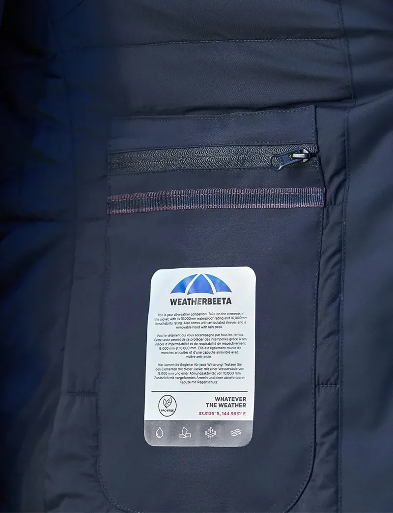 WeatherBeeta Ladies Protect High Neck Jacket in Navy-3