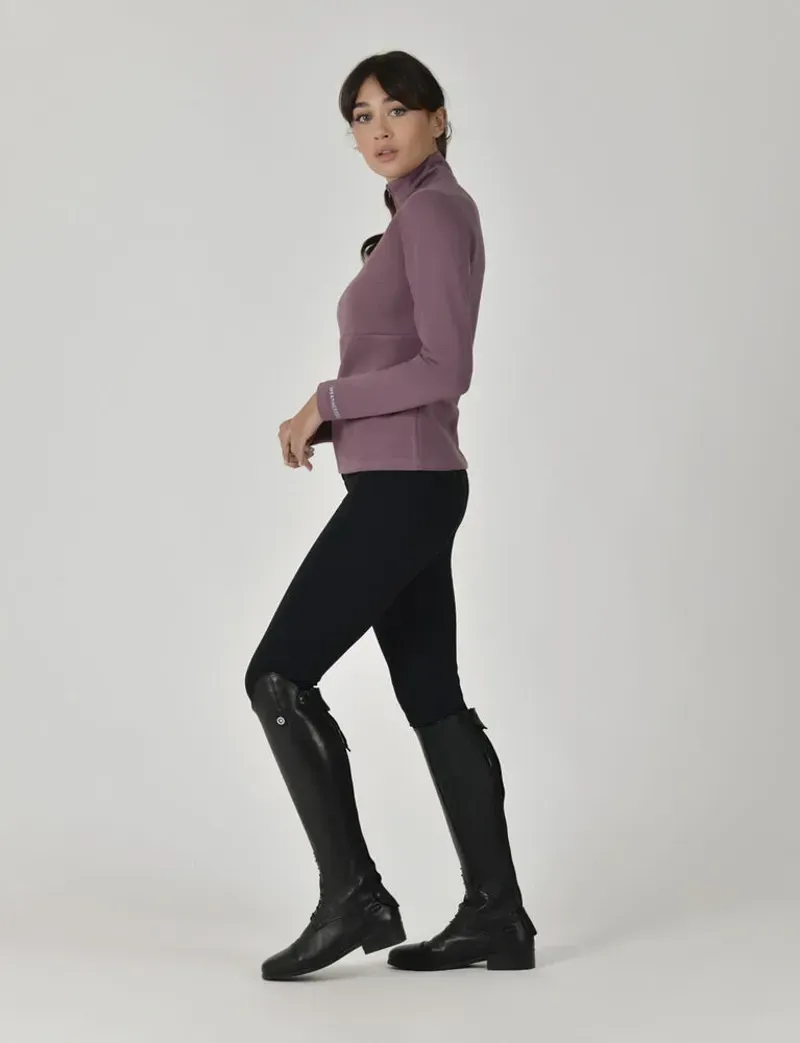 WeatherBeeta Ladies Copper 1/2 Zip Long Sleeve Mid-Layer in Mauve Wine-1