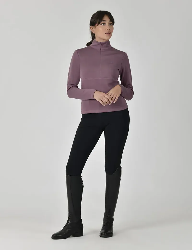 WeatherBeeta Ladies Copper 1/2 Zip Long Sleeve Mid-Layer in Mauve Wine-2