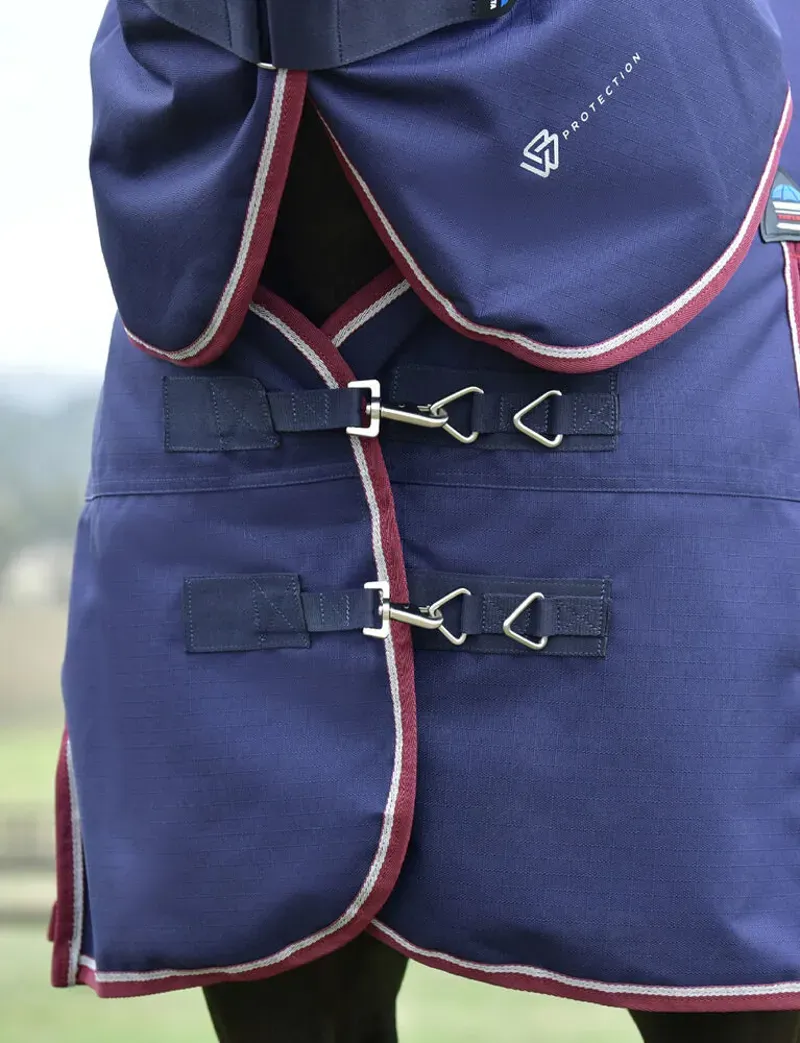 WeatherBeeta 220g ComFiTec Essential Detach-A-Neck Turnout in Navy/Burgundy-2