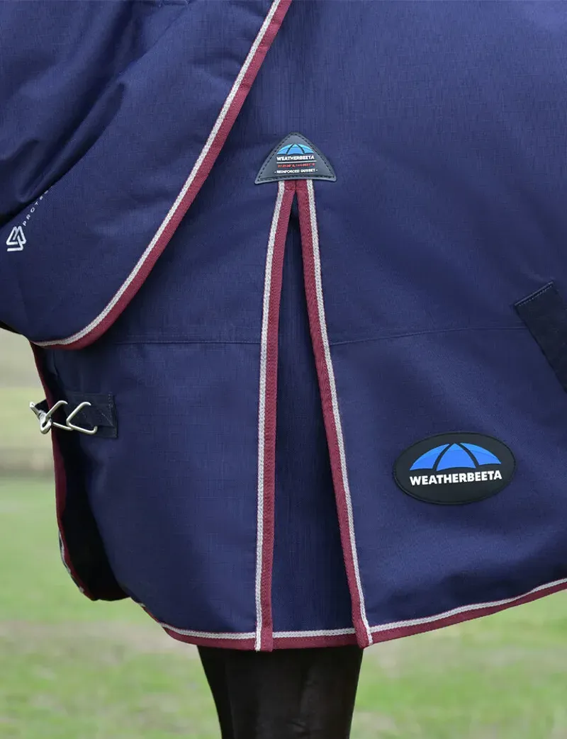 WeatherBeeta 220g ComFiTec Essential Detach-A-Neck Turnout in Navy/Burgundy-3