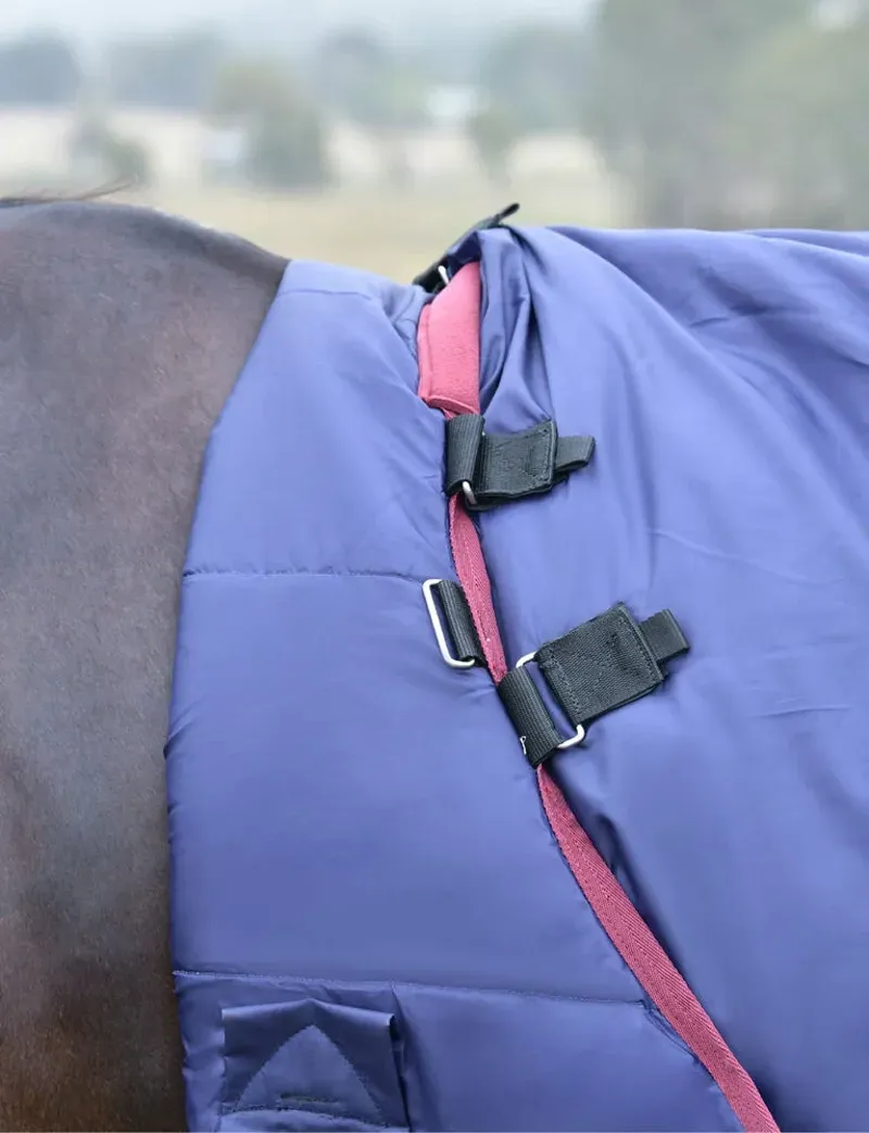 WeatherBeeta 220g ComFiTec Essential Detach-A-Neck Turnout in Navy/Burgundy-4