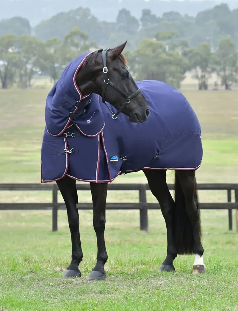 WeatherBeeta 220g ComFiTec Essential Detach-A-Neck Turnout in Navy/Burgundy-1