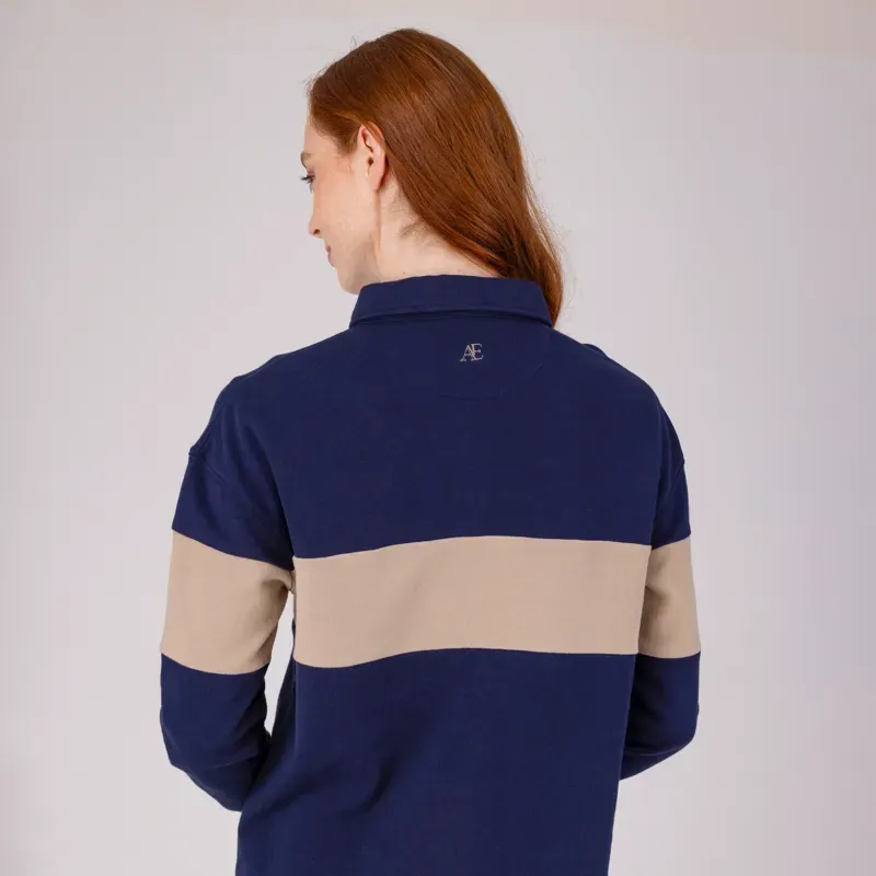 Aubrion Equestrian Button Sweatshirt in Midnight/Taupe-4