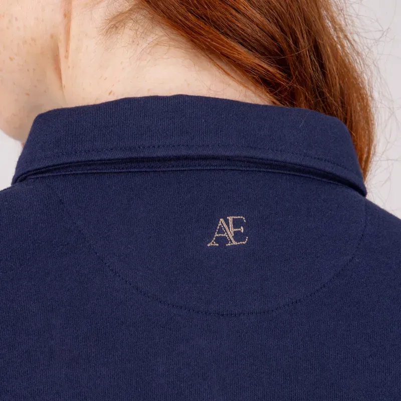 Aubrion Equestrian Button Sweatshirt in Midnight/Taupe-7