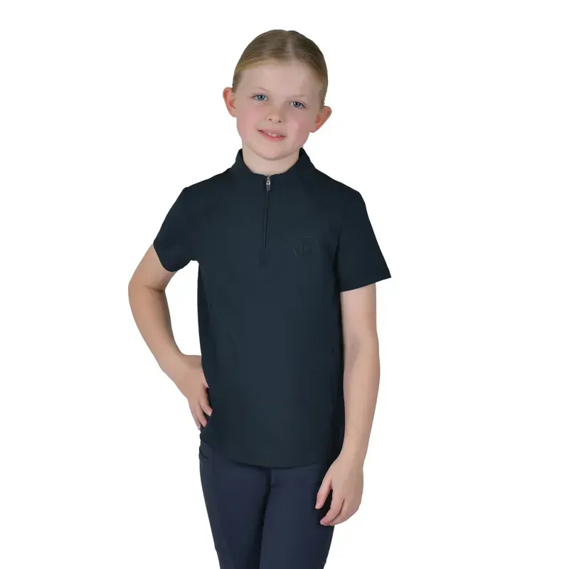 Dublin Kids 1/4 Zip Short Sleeve Top in Navy