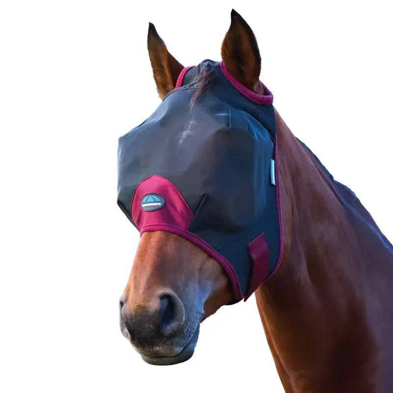 WeatherBeeta ComFiTec Fine Mesh Fly Mask in Black/Burgundy