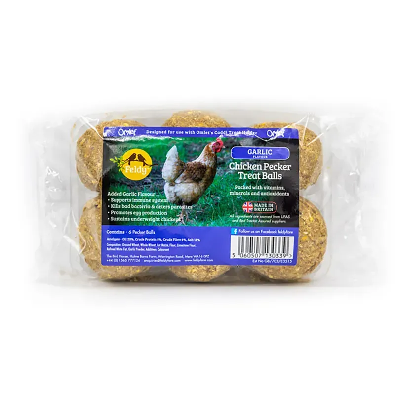 Feldy Chicken Pecker Treat Balls 6-pack - Garlic