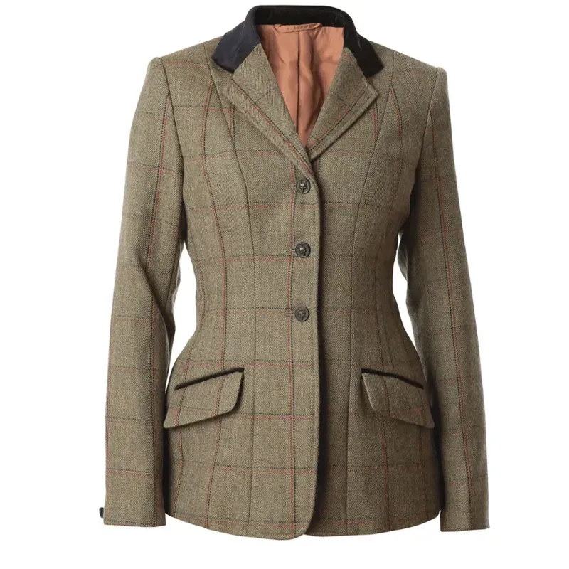 Equetech Ladies Launton Deluxe Tweed Riding Jacket in Green