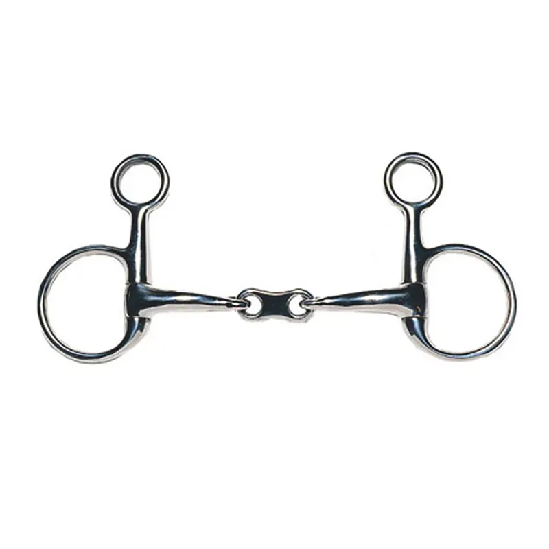 JP Korsteel Stainless Steel French Link Half Cheek Snaffle Bit - 4.5