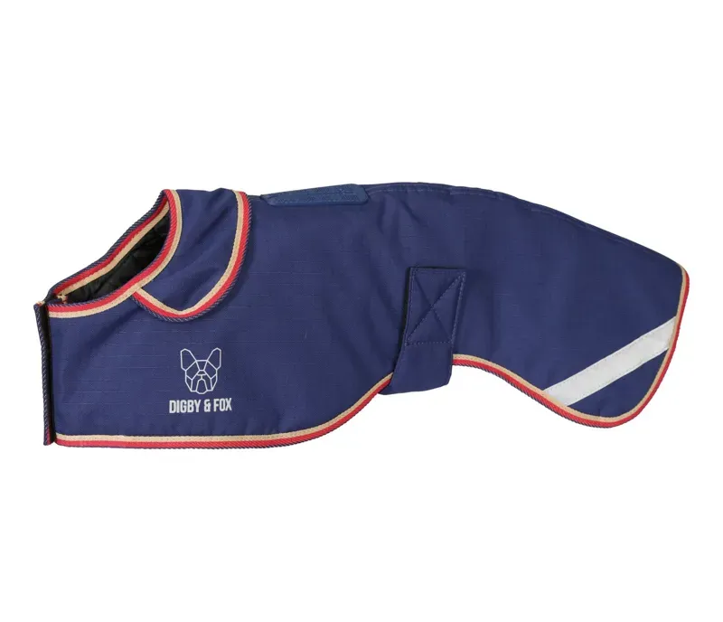 Digby and Fox Waterproof Greyhound Coat in Indigo
