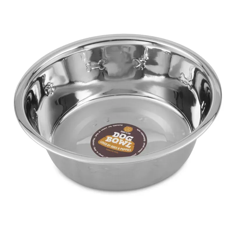Digby and Fox 2.5l Dog Bowl in Silver