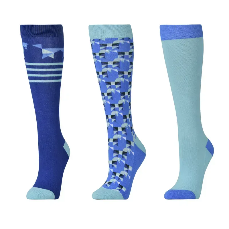Dublin Kids 3 Pack Socks in Light Mint Geo Ponies
