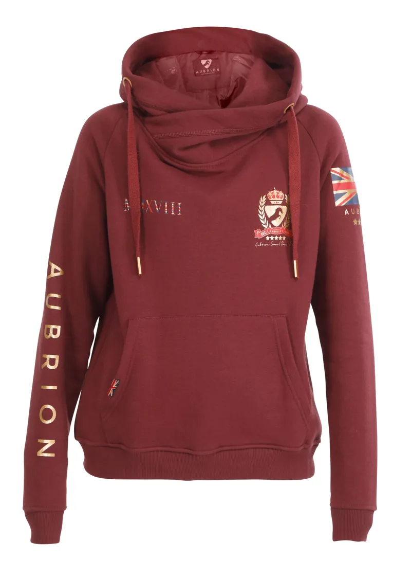 Aubrion Team Hoodie - BURGUNDY