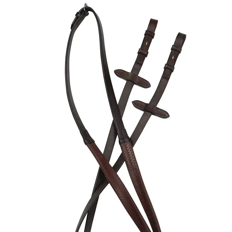 Collegiate Flexi Grip Reins - Brown - 5/8 x 54