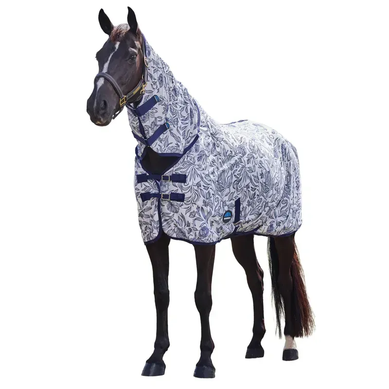 Weatherbeeta 5ft ComFiTec Limited Edition Fly Sheet Combo in White/Navy Floral Print