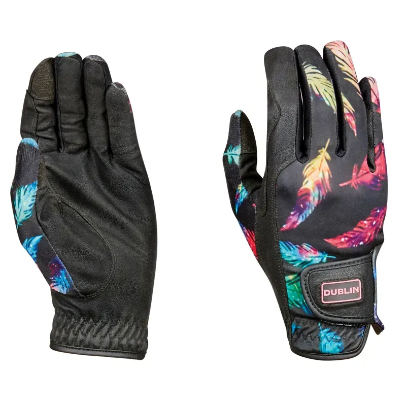 Dublin Print Riding Gloves in Feather Print