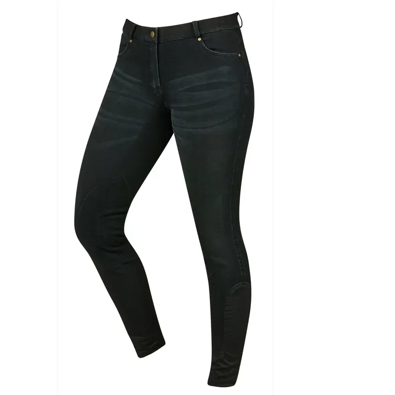 Dublin Ladies Shona Knee Patch Denim Breeches in Ash