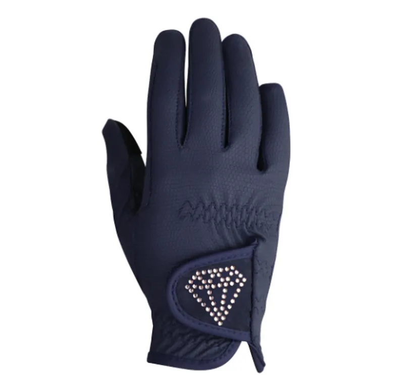 Hy Equestrian Cadiz Childrens Riding Gloves in Navy