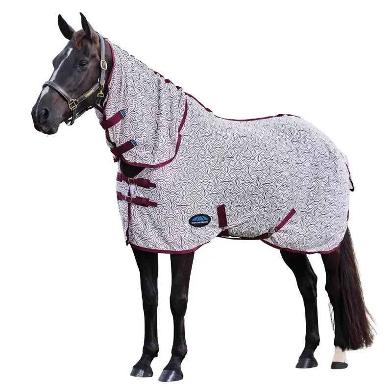 Weatherbeeta 5ft ComFiTec Limited Edition Fly Sheet Combo in White/Burgundy Bit Print