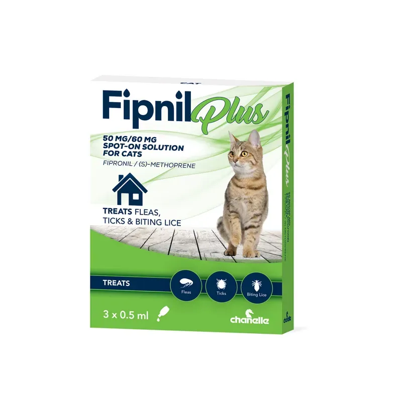 Chanelle 3 Pipettes Fipnil Spot-On Plus For Cats