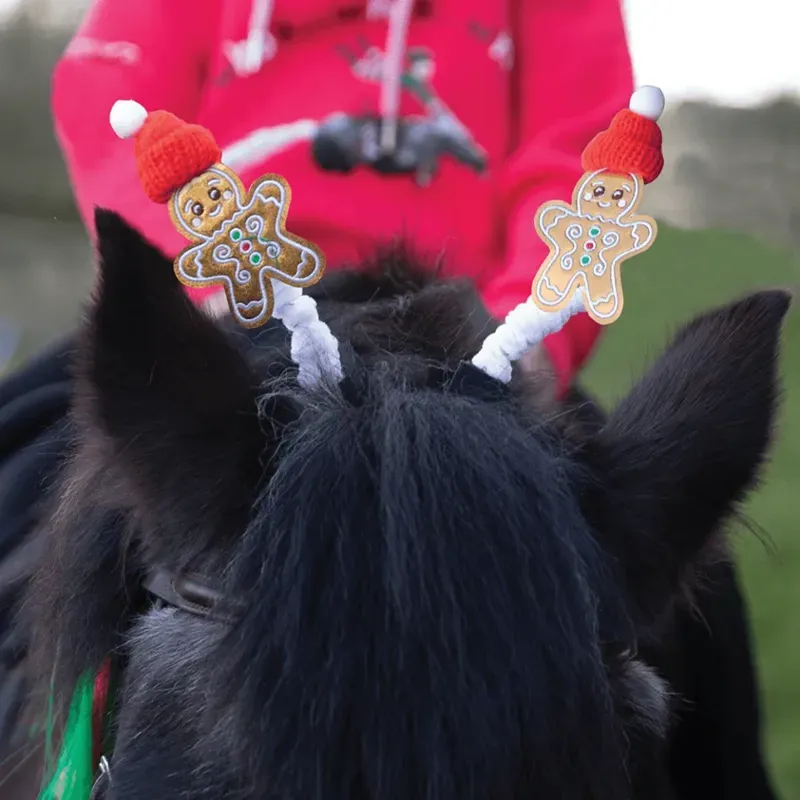 Equetech One Pair Gingerbread Man Bridle Boppers in Brown-1